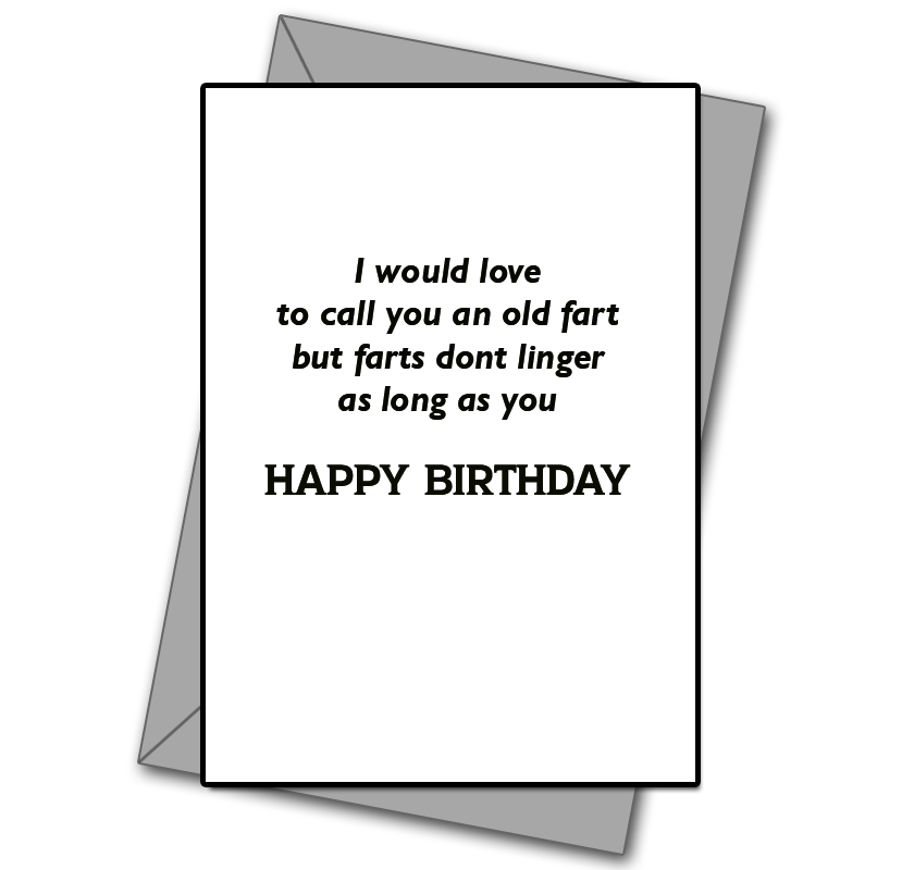 Funny 'Old Fart' Birthday Card - Rude Card for Dad, Grandad